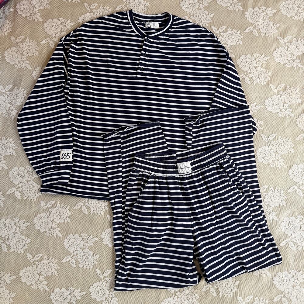 Eleven Eleven Striped Henley Lounge Set
